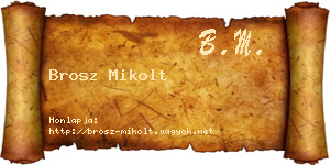 Brosz Mikolt névjegykártya